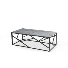 COFFEE TABLE UNIVERSE 2, GRAY MARBLE / BLACK